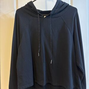 Black Hooded Women's Sweater-French Terry hoodie